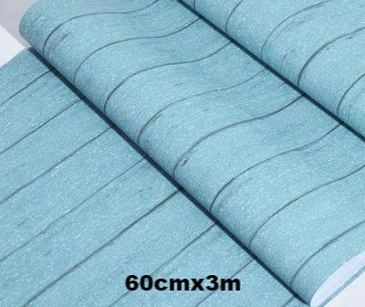 Papier autocollant bois vintage bleu rayures noires verticales