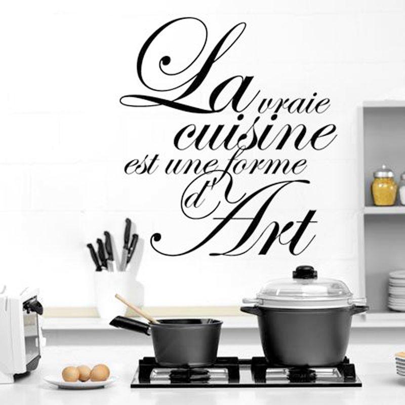 Sticker "La vraie cuisine est une forme d'art" - Autocollant Déco Cuisine amovible