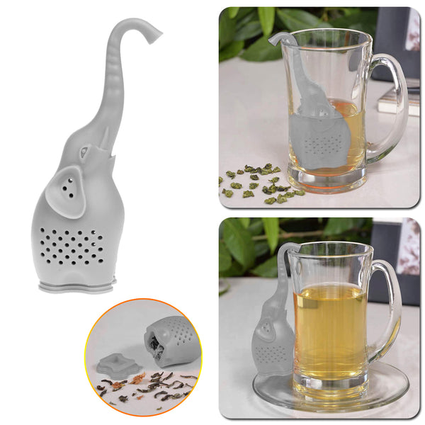 Démonstration de l'infuseur de thé en forme d'éléphant