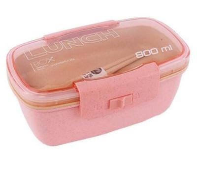 Lunch box paille de blé 800ml couleur rose