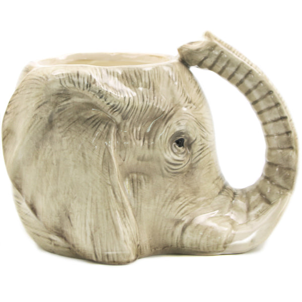 Mug éléphant profil droit, poignée en forme de trompe
