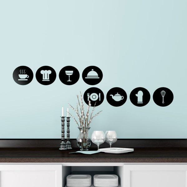 Stickers noirs pour cuisine à appliquer sur le mur