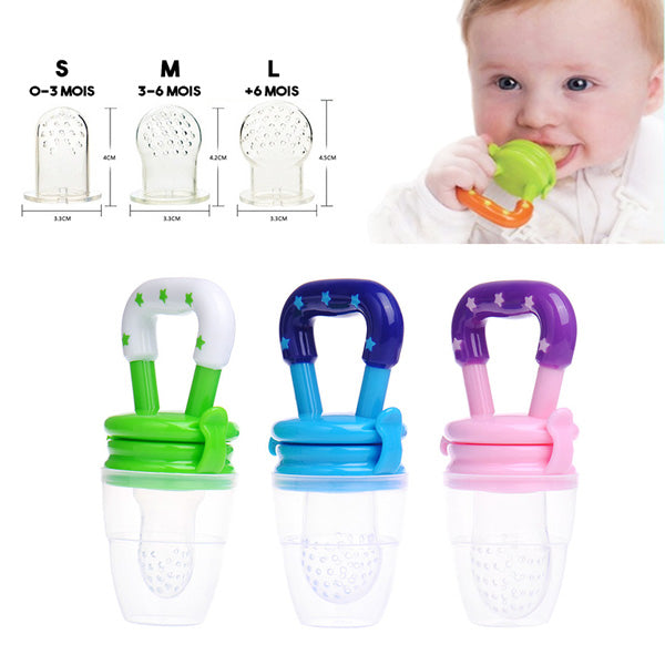 XZNGL bébé peut pousser sucette en silicone apaisante bébé sac fruit  dentition sucette